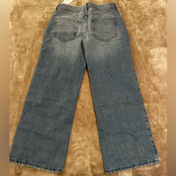 Hollister Floral Embroidery Low Rise Baggy Wide Leg Jeans - Picture 2 of 8